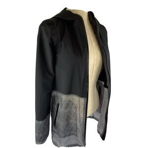 12 ivivva by lululemon Girl's Youth Zip Up Hooded Spring Jacket Black Gray